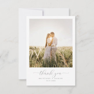Modern Elegant Photo Wedding Thank You Card
