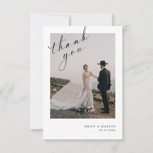 Modern Elegant Photo Wedding Thank You Card
