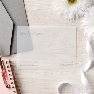 Modern Elegant Photo Wedding Vellum Invitations