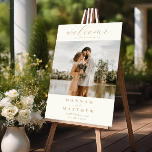 Modern Elegant Photo Wedding Welcome Acrylic Sign