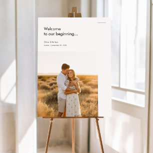 Modern Elegant Photo Wedding Welcome Foam Board