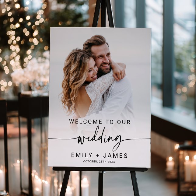 Modern Elegant Photo Wedding Welcome Foam Board (Modern Elegant Photo Wedding Welcome Foam Board)