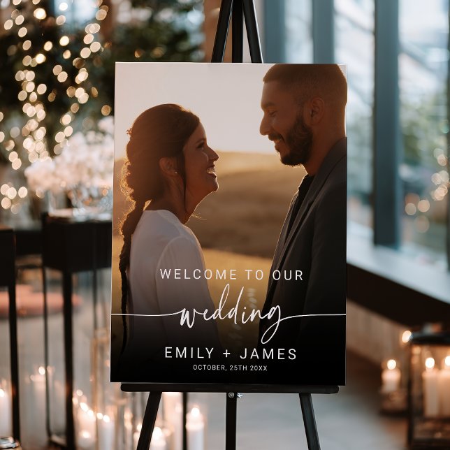 Modern Elegant Photo Wedding Welcome Foam Board (Modern Elegant Photo Wedding Welcome Foam Board)