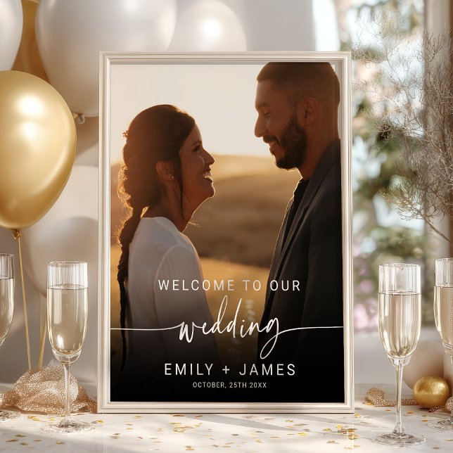 Modern Elegant Photo Wedding Welcome Poster (Modern Elegant Photo Wedding Welcome Poster)