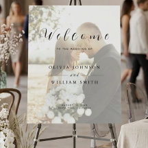 Modern Elegant Photo Wedding Welcome Sign