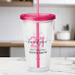 Modern Elegant Pink 21st Birthday Acrylic Tumbler<br><div class="desc">Create your own personalized 21st birthday acrylic tumbler. Great birthday gift featuring custom name and age in elegant modern typography and pink color.</div>