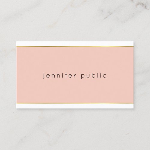 Modern Elegant Pink And Gold Professional Pretty Business Card