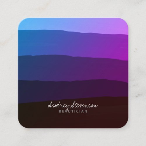 Modern Elegant Pink and Purple Degradation Square Business Card