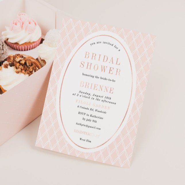 Modern Elegant Pink Bridal Shower Rose Gold Foil Invitation (Creator Uploaded)