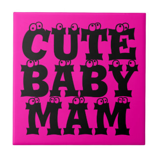 Modern elegant  -pink  design spring CUTE BABY MAM Ceramic Tile