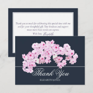 Modern Elegant Pink Floral Bridal Shower Thank You Card
