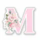 Modern Elegant Pink Floral Initial Name Monogram Sticker | Zazzle