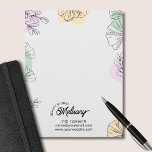 Modern Elegant Pink Gold Green Floral Line Art  Letterhead<br><div class="desc">Elevate your salon's communication with our exquisitely designed Modern Elegant Pink Gold Green Floral Line Art letterhead, perfect for a sophisticated beauty salon. Featuring graceful floral line art on a pristine white background, this notepad combines functionality and style, making it an ideal addition to your salon’s stationery. Ideal for official...</div>