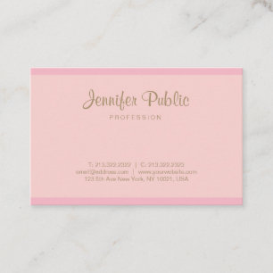 Modern Elegant Pink Gold Hand Script Template Business Card
