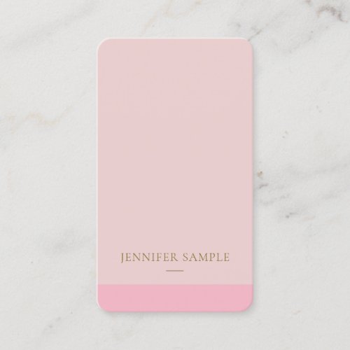 Modern Elegant Pink Gold Text Chic Simple Template Business Card