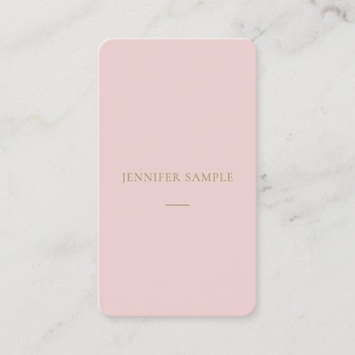 Modern Elegant Pink Gold Text Minimalist Template Business Card