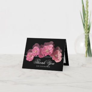 Modern Elegant Pink Icelandic Poppy Thank You Card