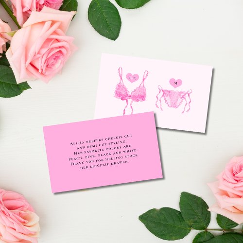 Modern Elegant Pink Lingerie Shower Enclosure Card