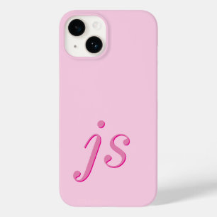 Modern Elegant Pink  Monogram Initials Case-Mate iPhone 14 Case