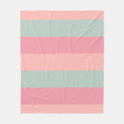 Modern Elegant Pink Peach Teal Striped Template Fleece Blanket