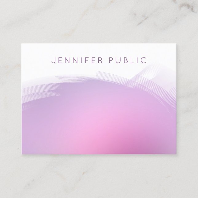 Modern Elegant Pink Purple Professional Template Business Card (Front)