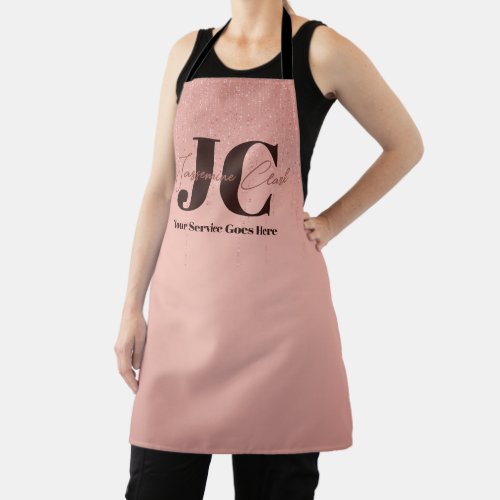 Modern Elegant Pink Salon Monogram  Apron