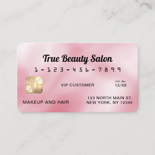 Modern Elegant Pink Silk Credit Card