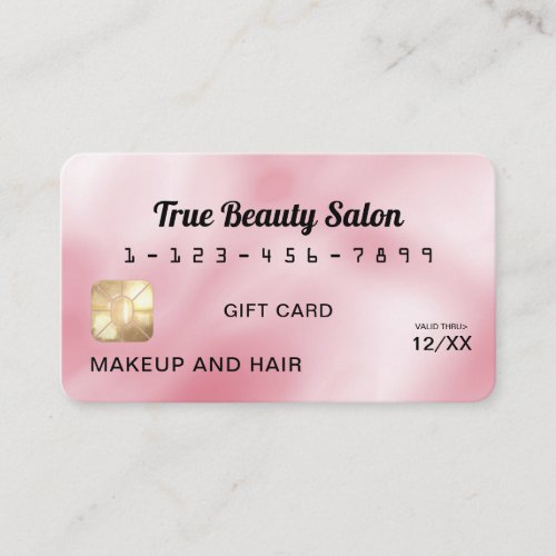 Modern Elegant Pink Silk Credit Gift Card