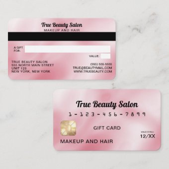 Modern Elegant Pink Silk Credit Gift Card | Zazzle