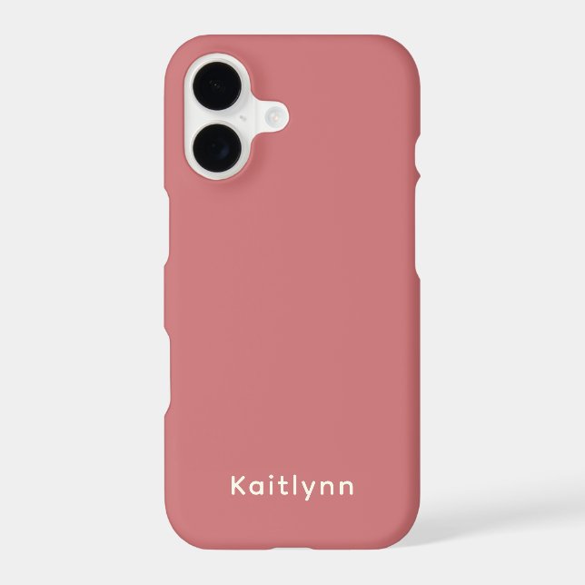 Modern Elegant Pink Simple Monogram Trendy Iphone Case (Back)