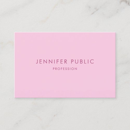 Modern Elegant Pink Template Simple Professional Business Card