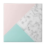 Modern elegant pink turquoise marble ceramic tile<br><div class="desc">Modern elegant pink turquoise marble</div>