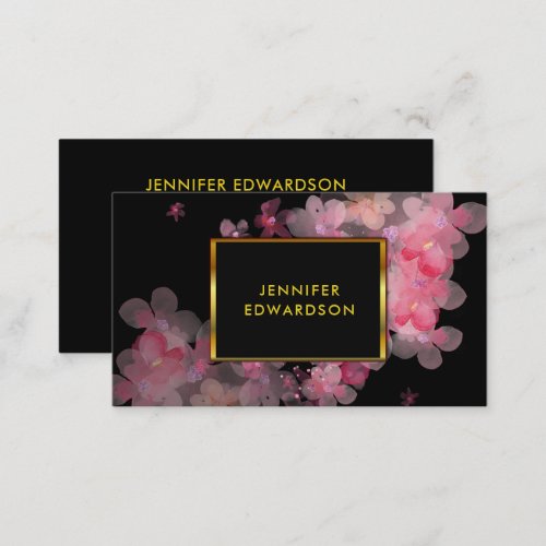 Modern elegant pink watercolor professional business card