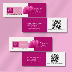 Modern Elegant Pink White Floral Nails Discount