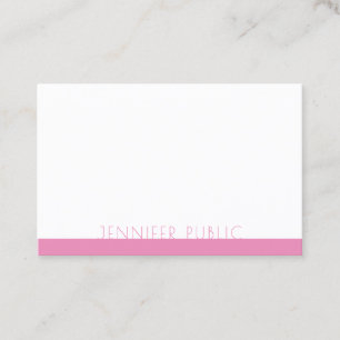 Modern Elegant Pink White Professional Template Business Card