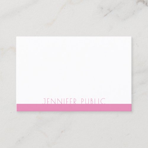 Modern Elegant Pink White Professional Template Business Card