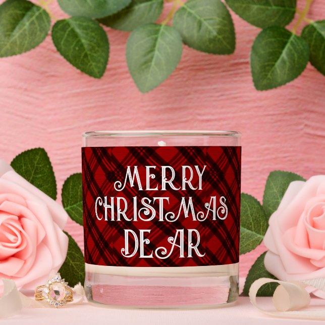 Modern & Elegant Plaid Scented Jar Candle (Wedding)
