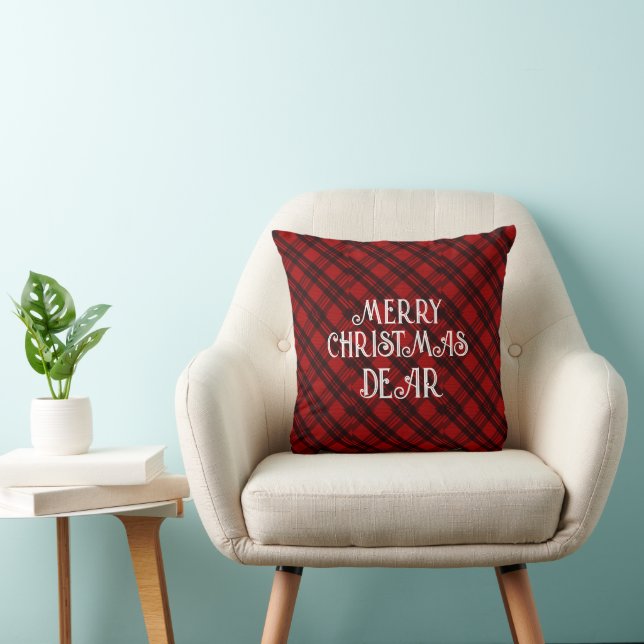 Modern & Elegant Plaid Throw Pillow (Chair)