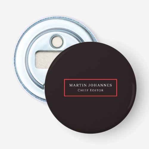 Modern Elegant Plain Black Minimalist Bottle Opener