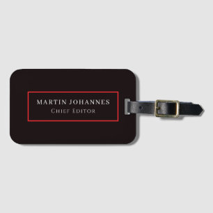 Modern Elegant Plain Black Minimalist Luggage Tag