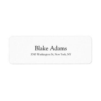 Modern Elegant Plain Black & White Classical Label by made_in_atlantis at Zazzle