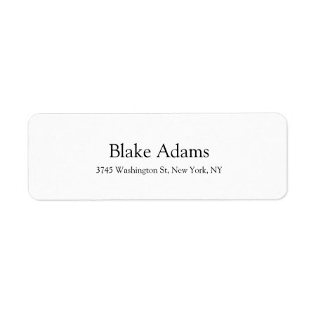 Modern Elegant Plain Black & White Classical Label