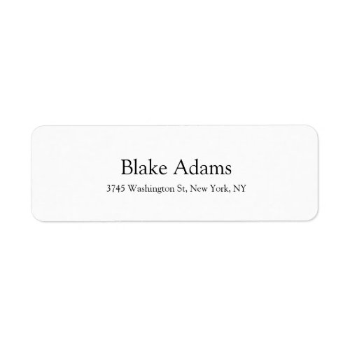 Modern Elegant Plain Black  White Classical Label