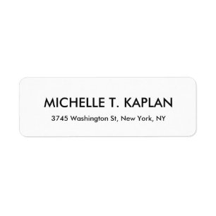 Modern Elegant Plain Black & White Minimalist Label