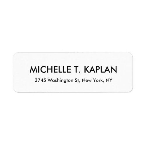 Modern Elegant Plain Black  White Minimalist Label