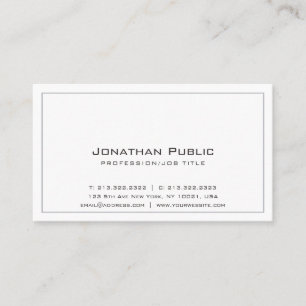Modern Elegant Plain Creative Grey White Business Card