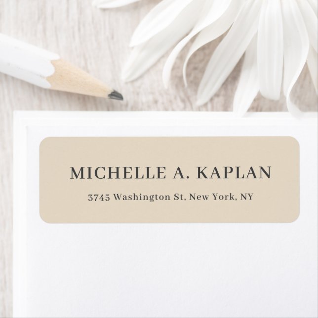 Modern Elegant Plain Minimalist Almond Color Label (Insitu)