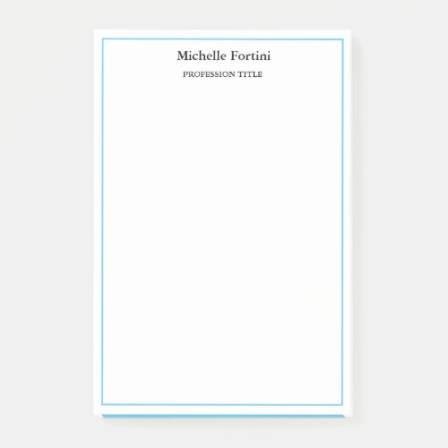 Modern Elegant Plain Minimalist Blue White Post_it Notes