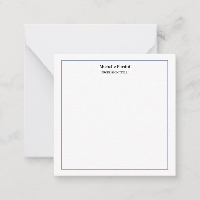 Modern Elegant Plain Minimalist Note Card (Front)