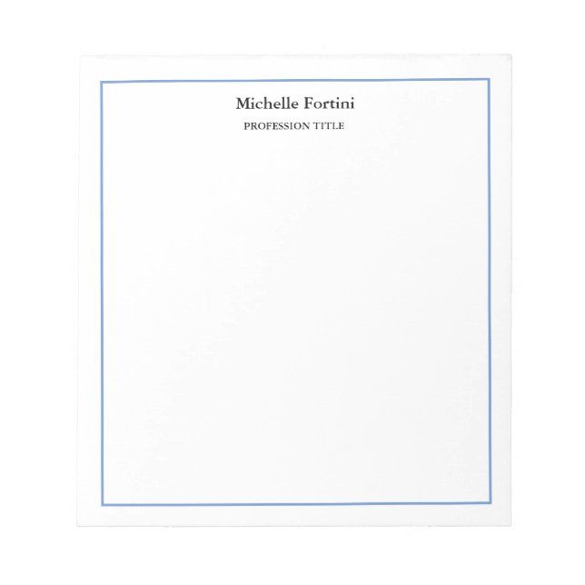 Modern Elegant Plain Minimalist Notepad (Front)